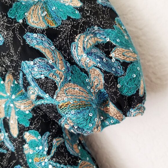 Sandro Bleen Faux-Wrap Mini Tulle Dress Embroidered Sequins EU 42, US 10-12 $445 - Picture 14 of 16